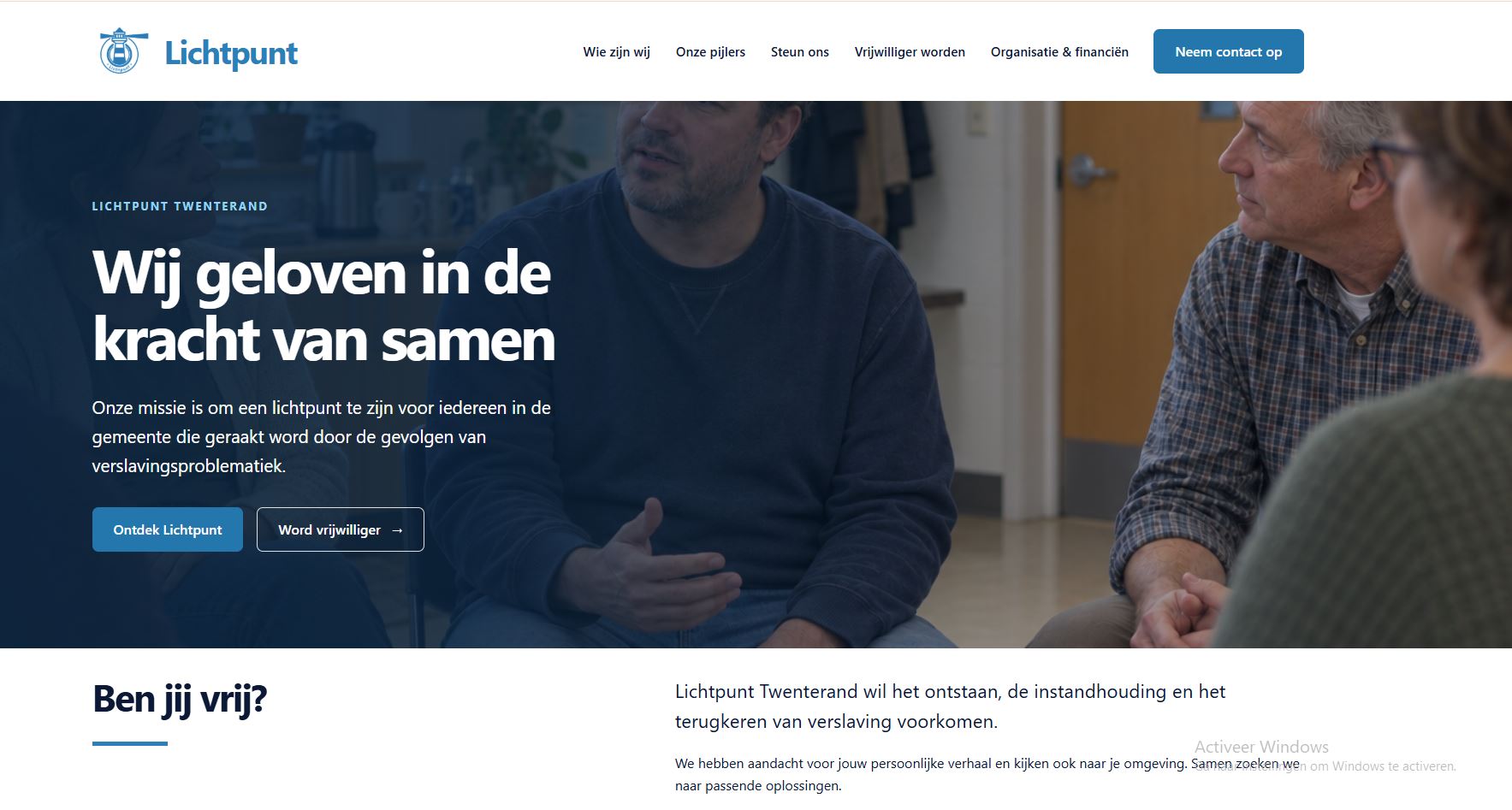 Voorbeeld van de website voor Lichtpunt Twenterand