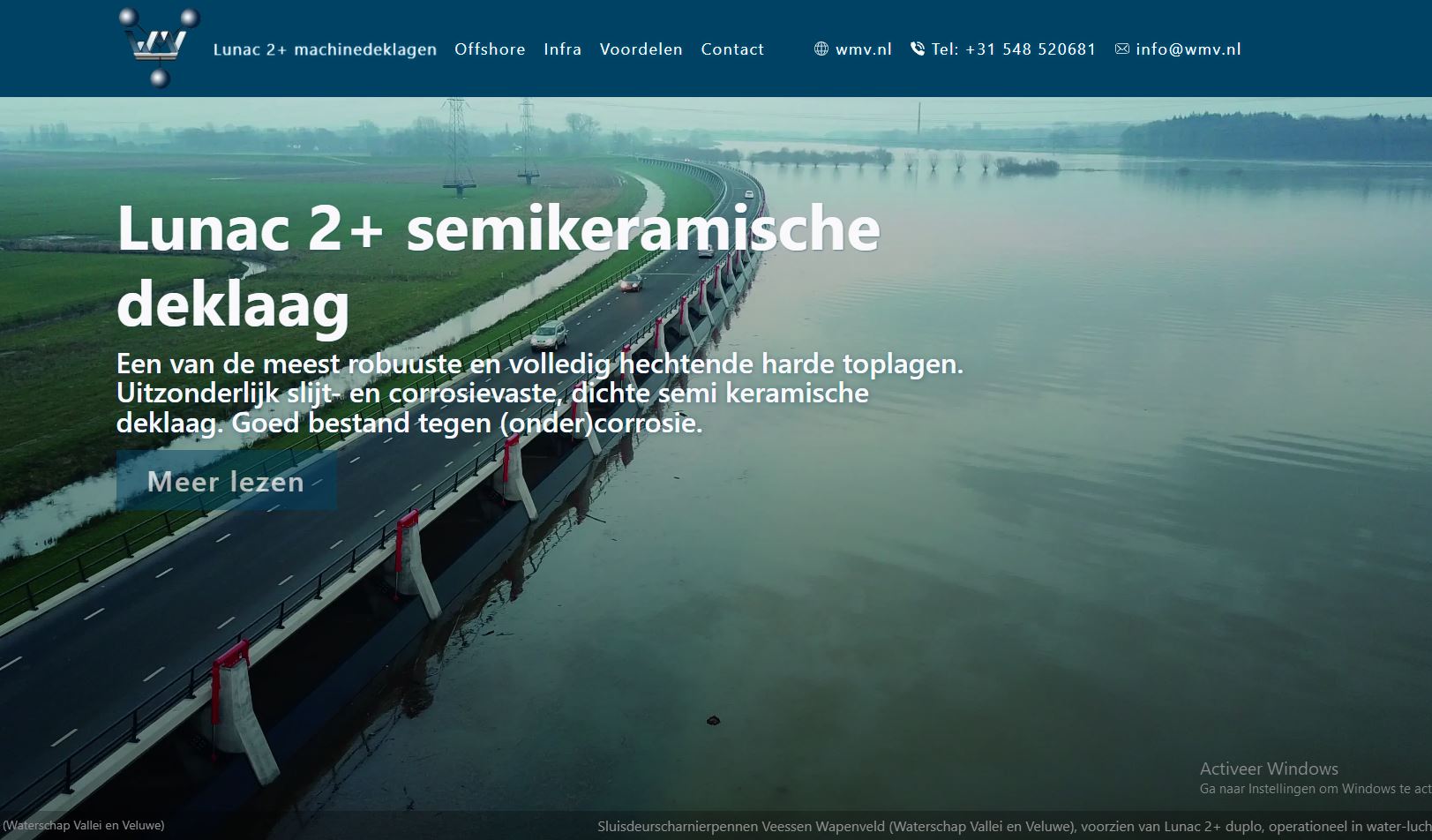 Voorbeeld van de website voor Slijtvastelagen